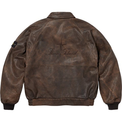 Supreme Supreme®/Stone Island® Leather Bomber Jacket - Brown