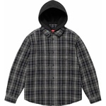 Supreme Tartan Flannel Hooded Shirt (FW23) - Black
