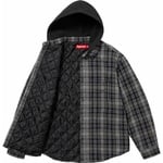 Supreme Tartan Flannel Hooded Shirt (FW23) - Black