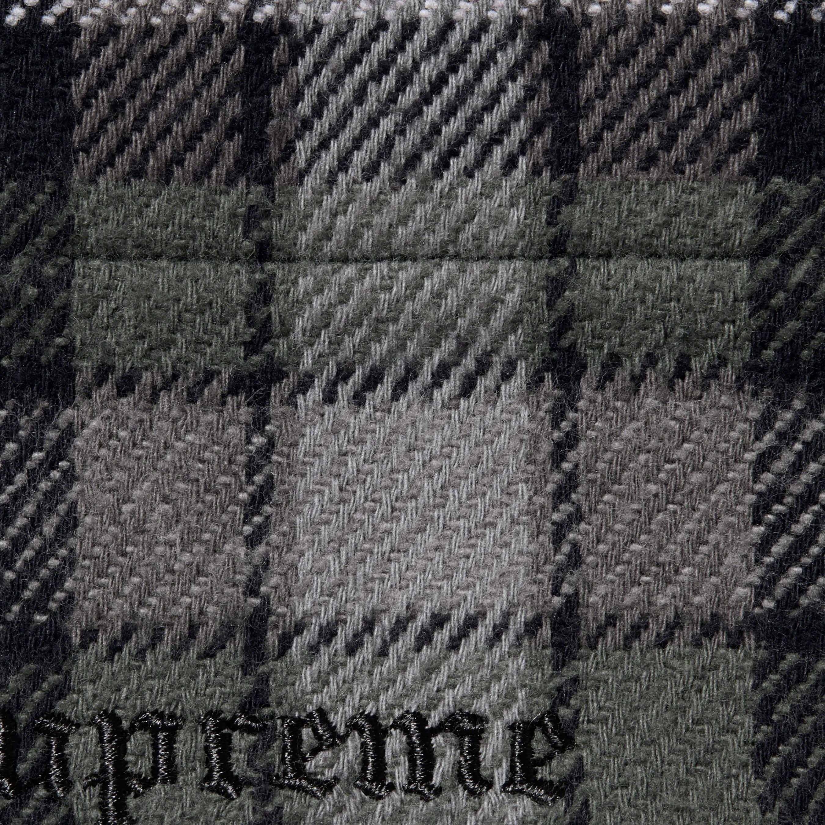 Supreme Tartan Flannel Hooded Shirt (FW23) - Black - $148