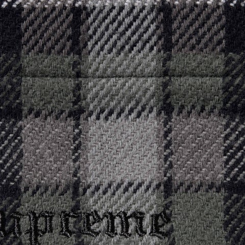 Supreme Tartan Flannel Hooded Shirt - Black