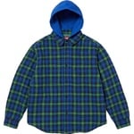 Supreme Tartan Flannel Hooded Shirt (FW23) - Blue