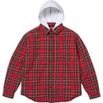 Supreme Tartan Flannel Hooded Shirt (FW23) - Red