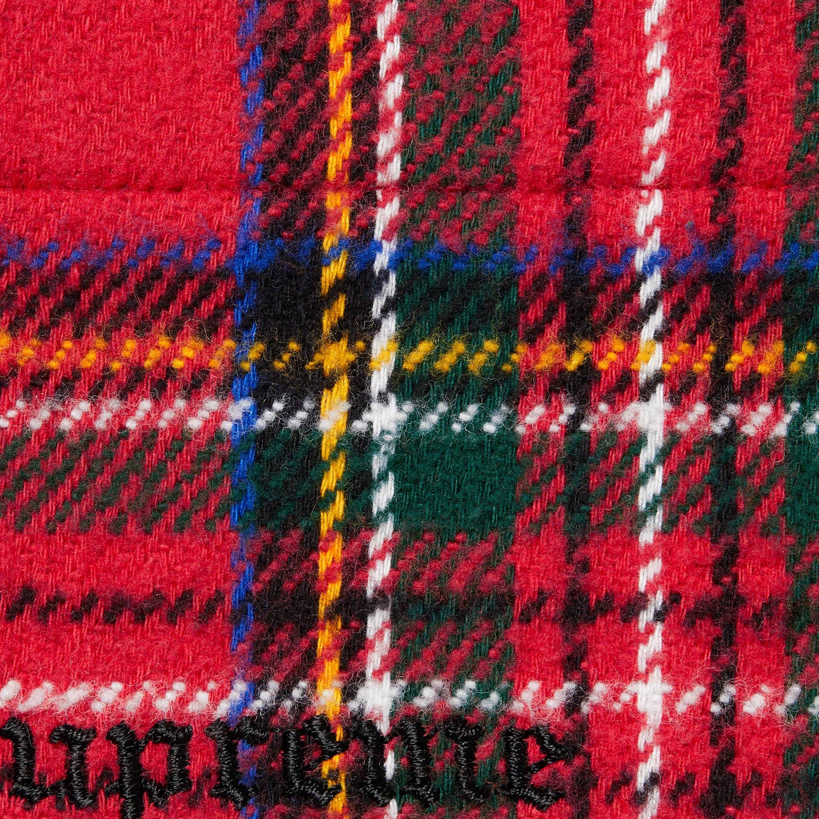 Supreme Tartan Flannel Hooded Shirt (FW23) - Red - $148