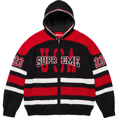 Supreme USA Zip Up Hooded Sweater - Black