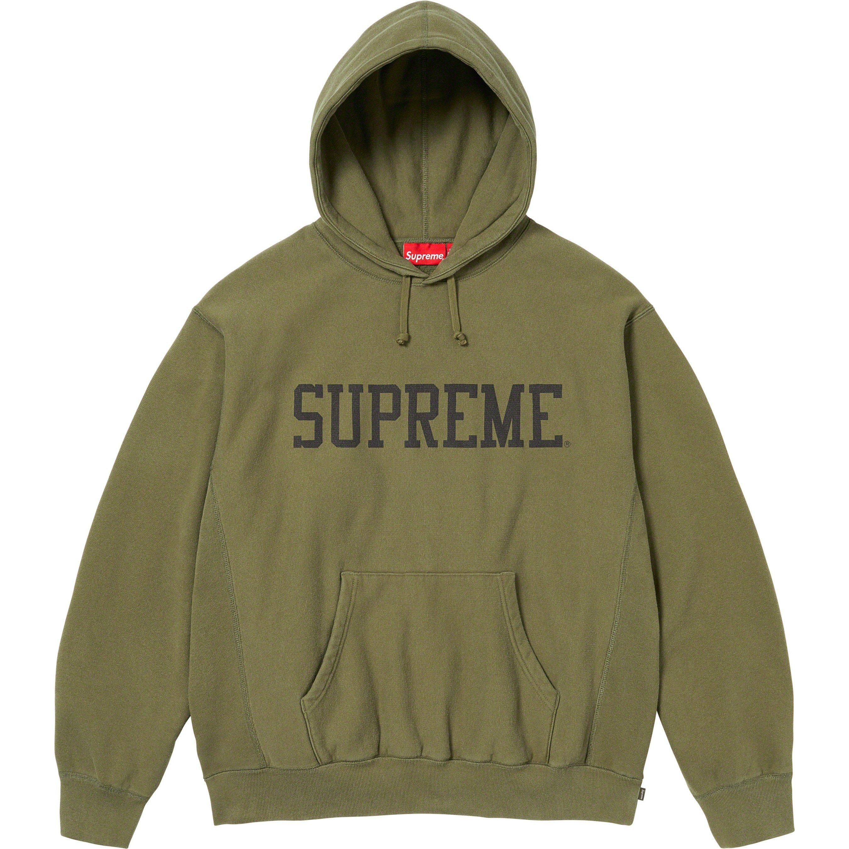Supreme Varsity Hooded Sweatshirt (FW23) - Dark Olive - $158