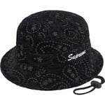 Supreme Velvet Paisley Boonie (FW23) - Black