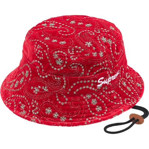 Supreme Velvet Paisley Boonie - Red
