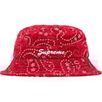 Supreme Velvet Paisley Boonie (FW23) - Red