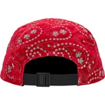 Supreme Velvet Paisley Camp Cap (FW23) - Red