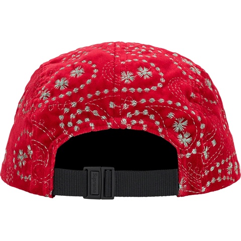 Supreme Velvet Paisley Camp Cap - Red