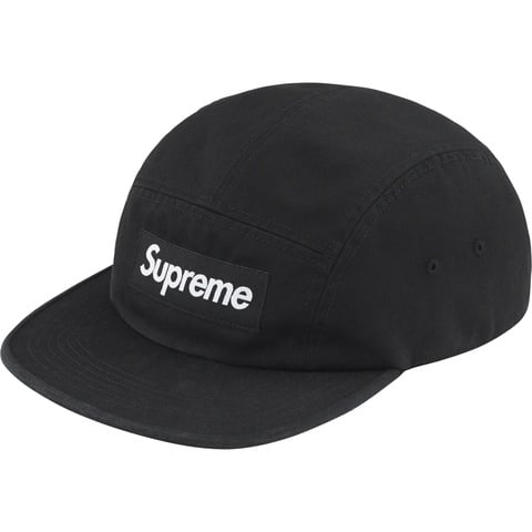 Supreme Washed Chino Twill Camp Cap - Black