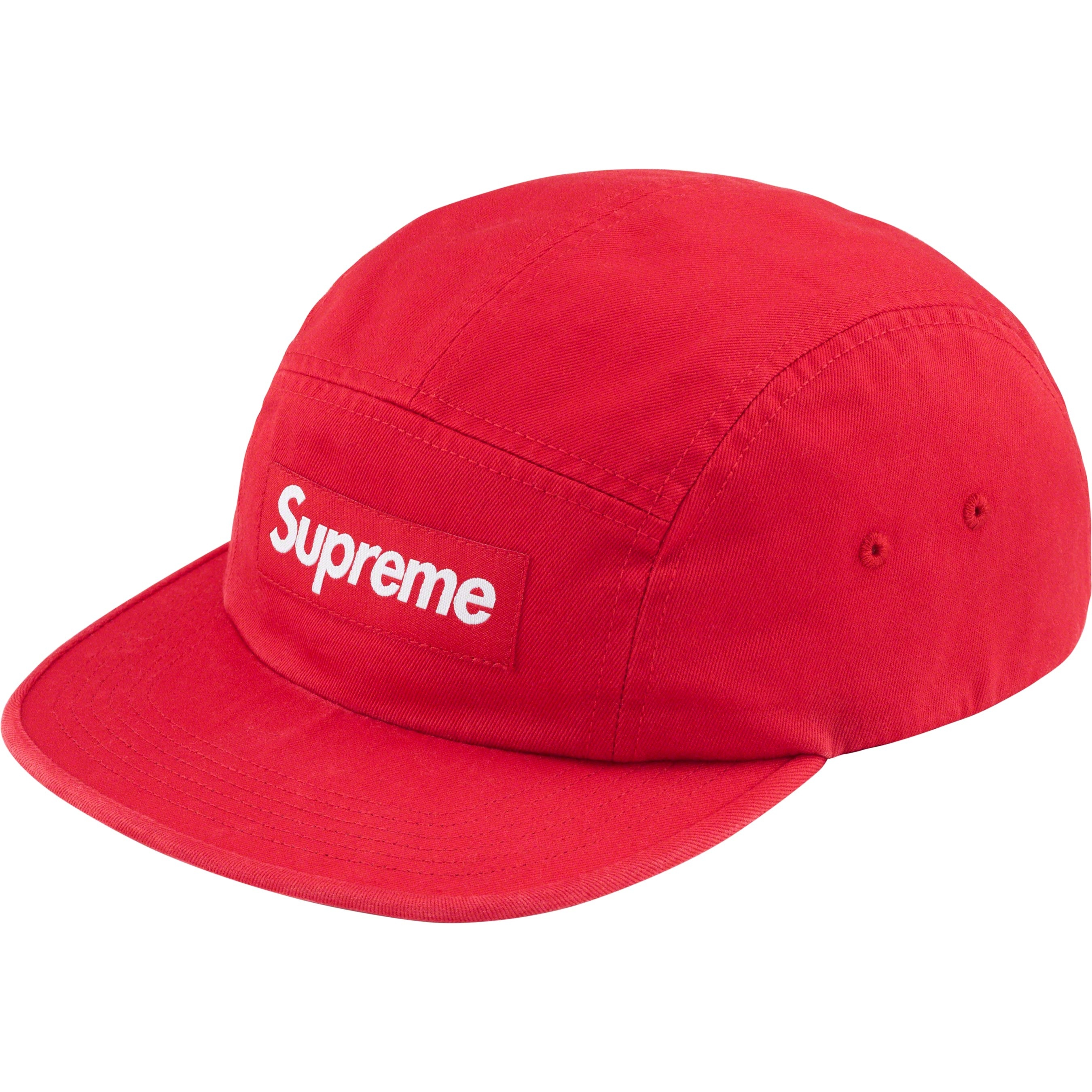 Supreme Washed Chino Twill Camp Cap (FW23) - Red - $48