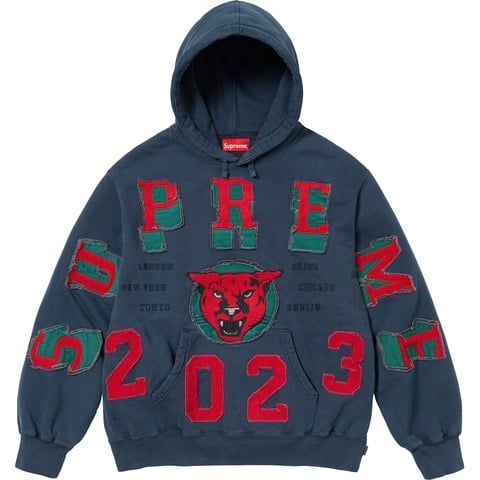 Supreme Washed Panther Hooded Sweatshirt - Navy
