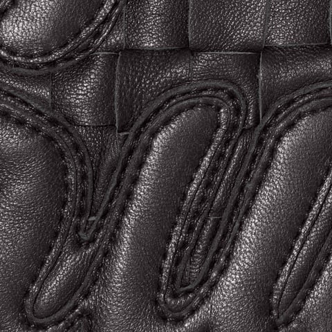 Supreme Woven Leather Varsity Jacket - Black