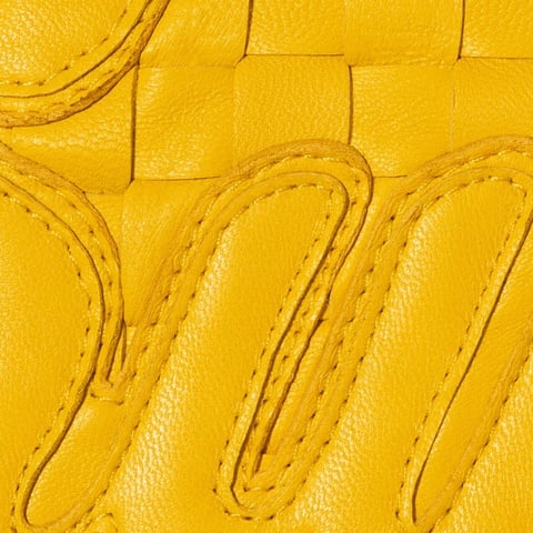 Supreme Woven Leather Varsity Jacket - Yellow