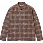 Supreme Woven Plaid Shirt (FW23) - Light Brown