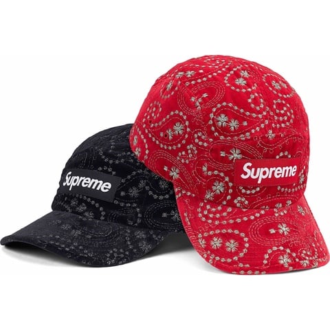 Supreme Velvet Paisley Camp Cap - $58.00