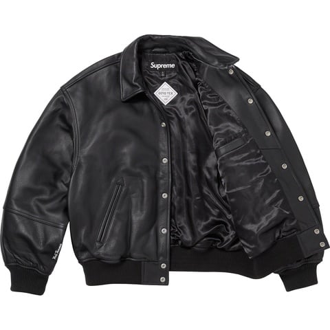 GORE-TEX Infinium WINDSTOPPER® Leather Varsity Jacket - Supreme