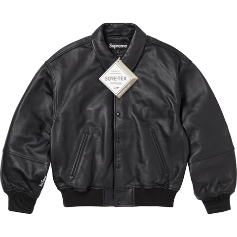 GORE-TEX Infinium WINDSTOPPER® Leather Varsity Jacket - Supreme