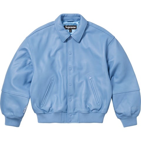 GORE-TEX Infinium WINDSTOPPER® Leather Varsity Jacket - Supreme