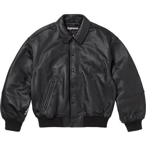 GORE-TEX Infinium WINDSTOPPER® Leather Varsity Jacket - Supreme
