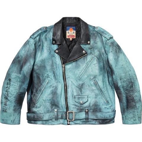 Supreme Supreme®/blackmeans Painted Leather Motorcycle Jacket - Colorway
