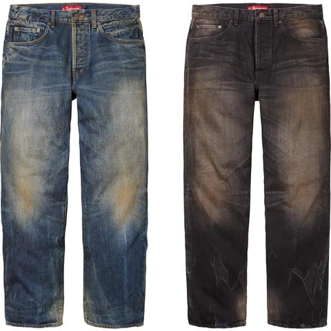Distressed Loose Fit Selvedge Jean - Supreme