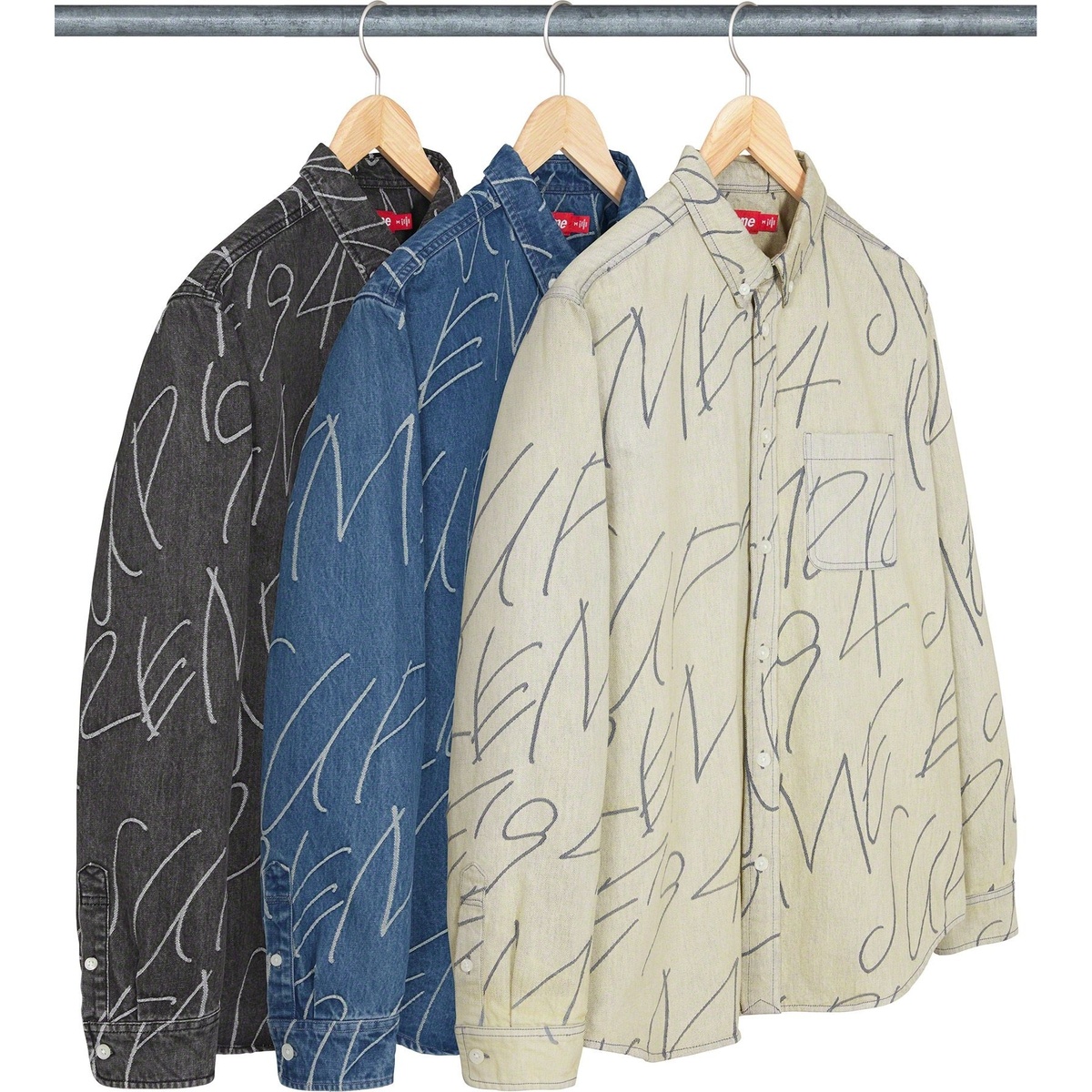 Handwriting Jacquard Denim Shirt - Supreme