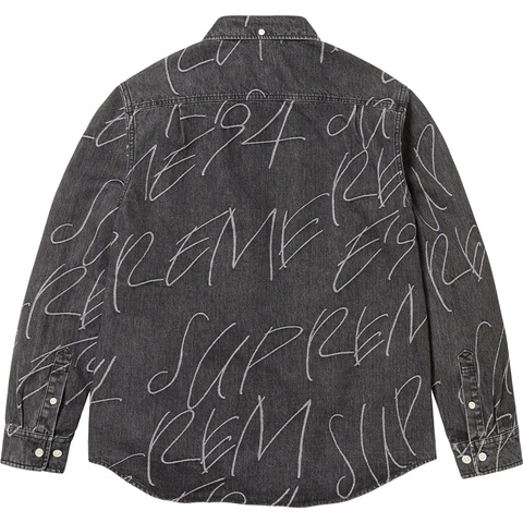 Handwriting Jacquard Denim Shirt - Supreme