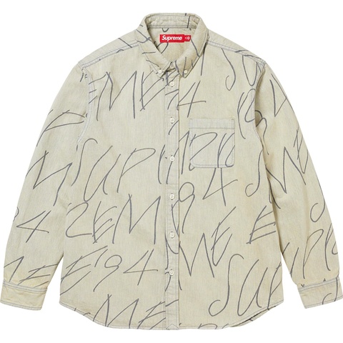 Handwriting Jacquard Denim Shirt - Supreme