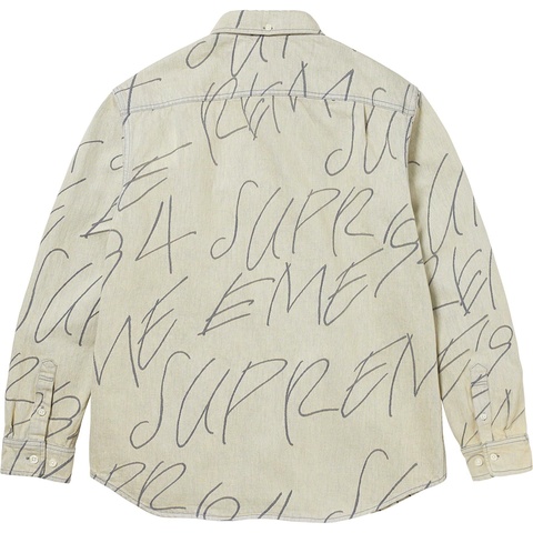 Handwriting Jacquard Denim Shirt - Supreme