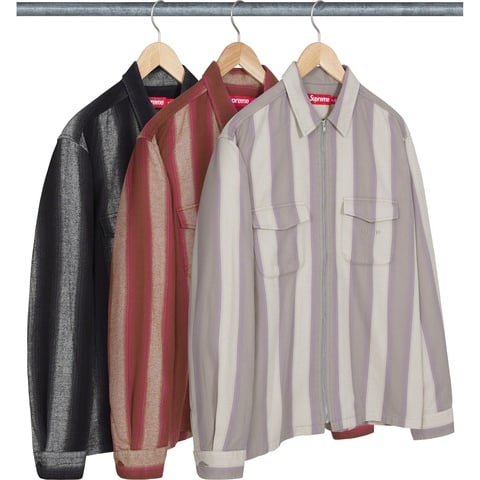 Stripe Flannel Zip Up Shirt - fall/winter 2023 - Supreme