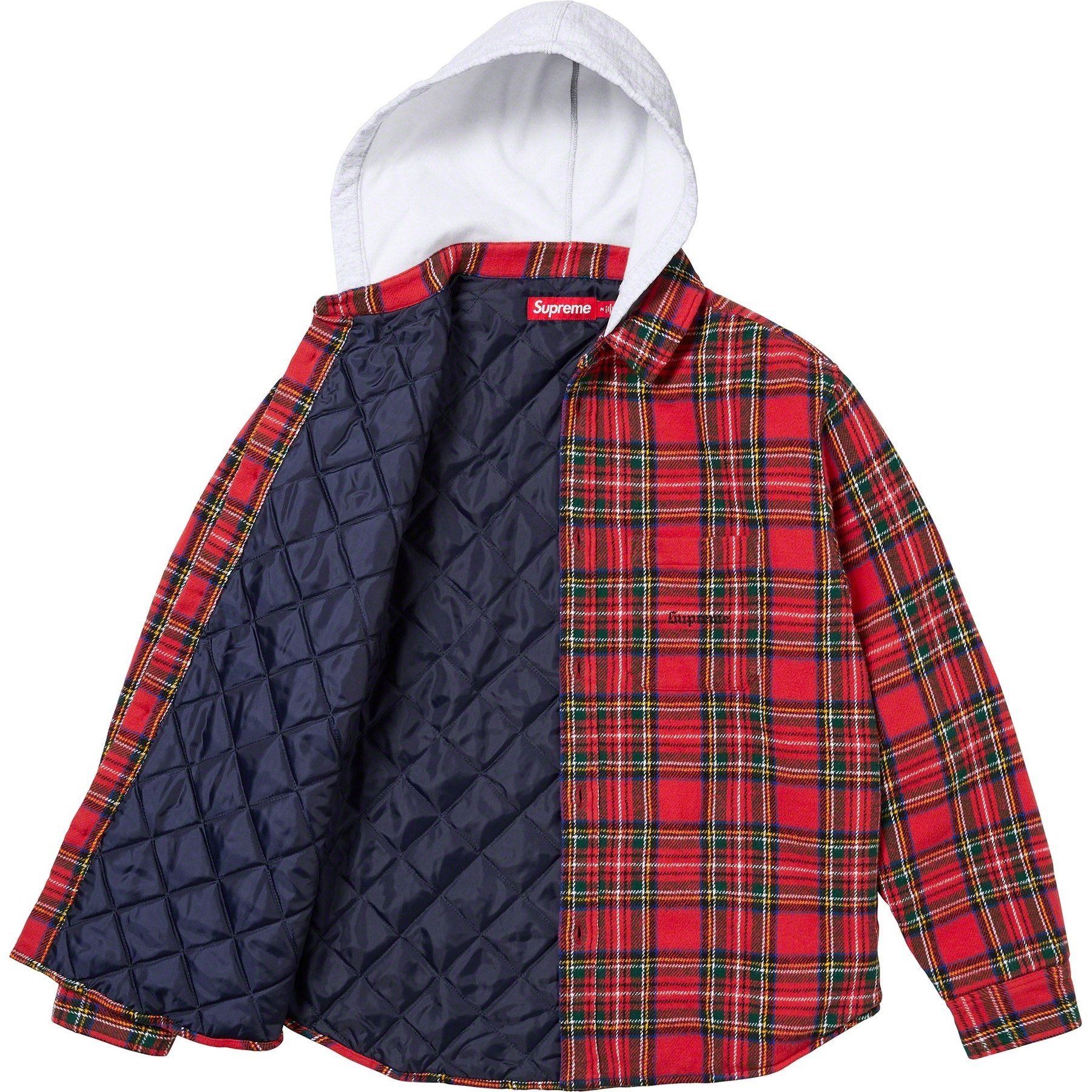 Supreme Tartan Flannel Hooded Shirt (FW23) - $148