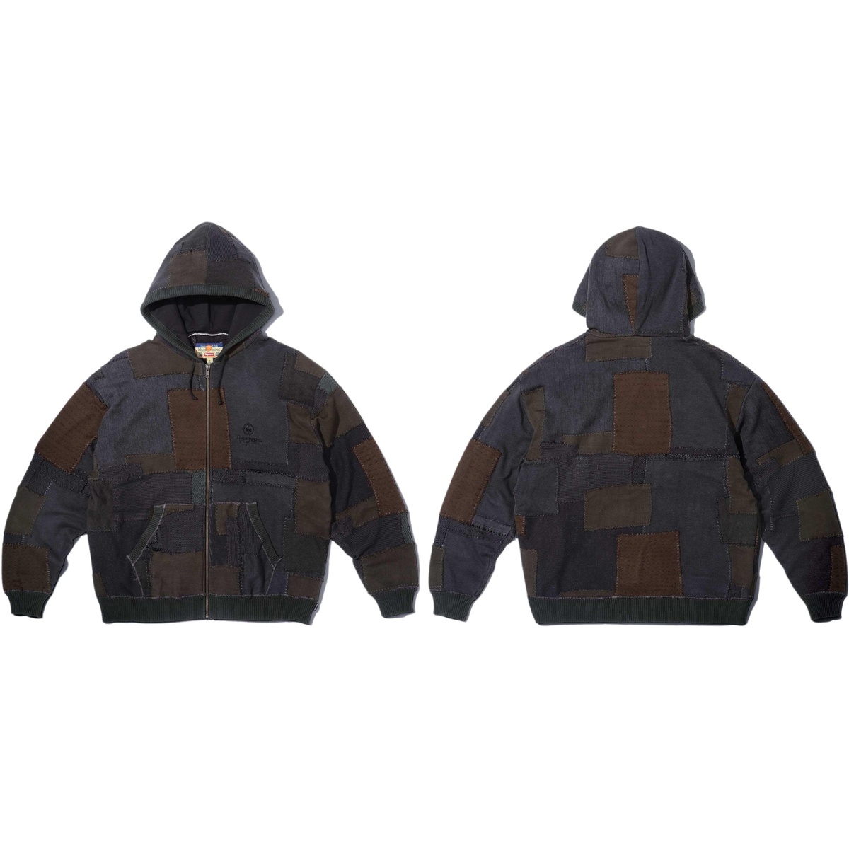 トップス supreme blackmeans Supreme®/blackmeans Patchwork Zip Up Hooded Sweater - Supreme