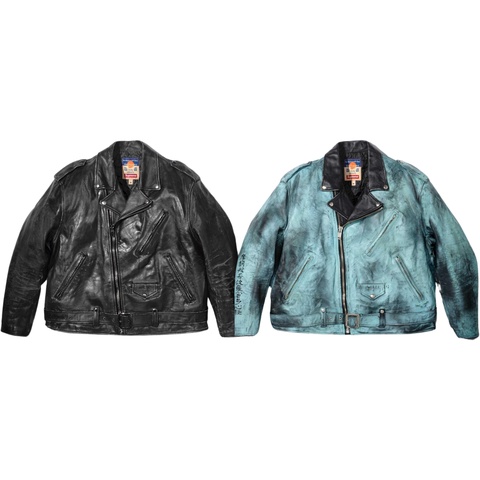 Supreme Supreme®/blackmeans Painted Leather Motorcycle Jacket - Colorway