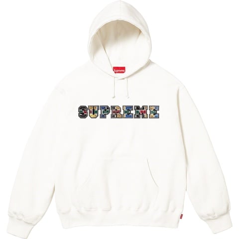 Collegiate Patchwork Leather Hooded Sweatshirt - Supreme