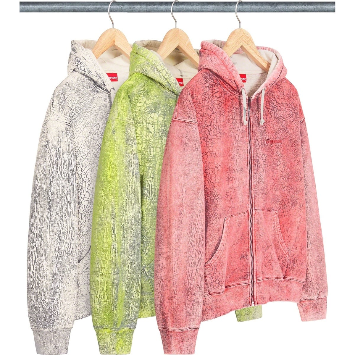 Crackle Zip Up Hooded Sweatshirt - Supreme
