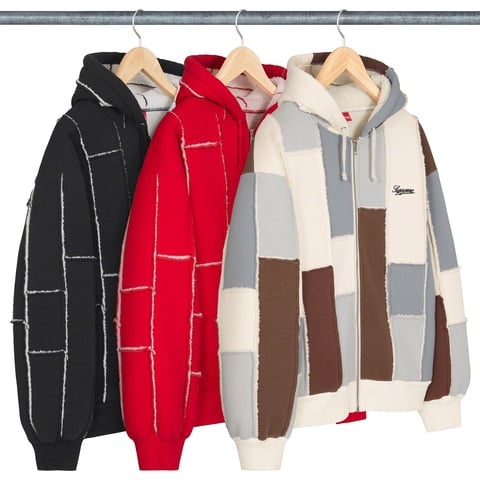 Faux Shearling Zip Up Hooded Sweatshirt - Supreme