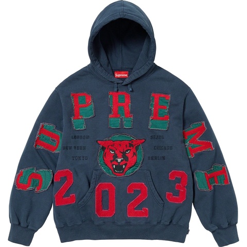 美品 Supreme 23FW パンサー Washed Panther Washed Panther Hooded Sweatshirt - Supreme