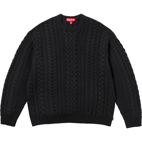 b*b様 Supreme 23AW Applique Cable Knit Sw Appliqué Cable Knit Sweater - fall/winter 2023 - Supreme