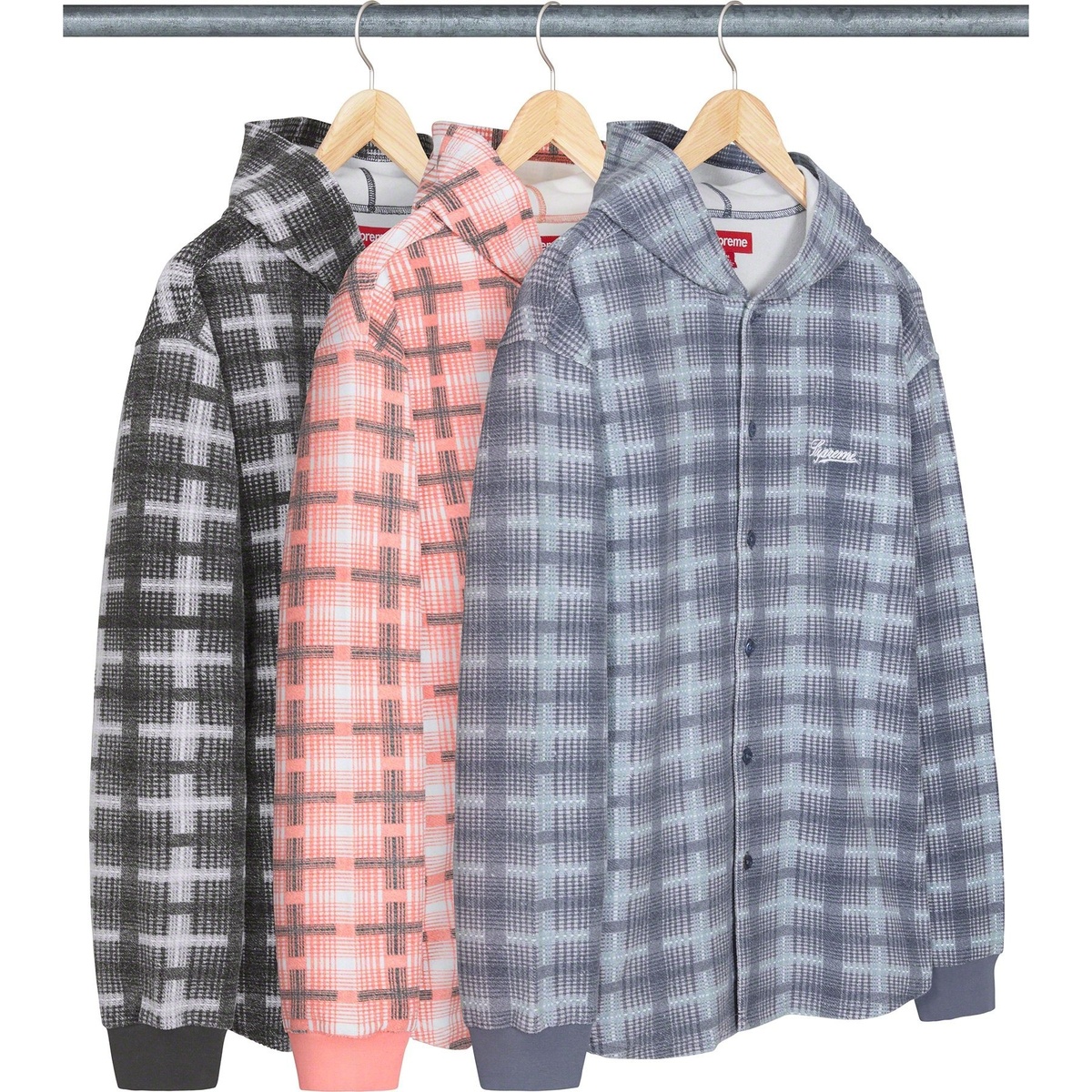 Hooded Plaid Knit Shirt - SupremeCommunity