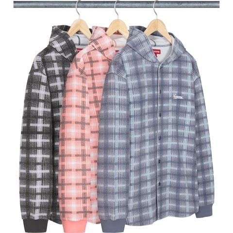 Supreme Hooded Plaid Knit Shirt - $128.00
