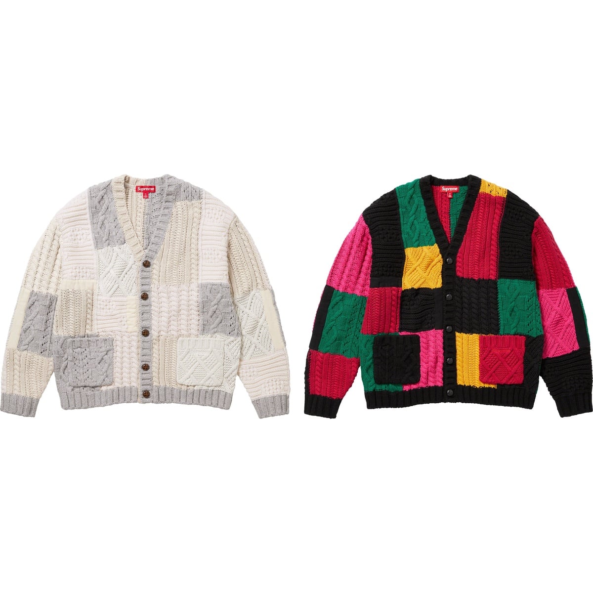 Patchwork Cable Knit Cardigan - SupremeCommunity