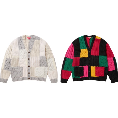 Patchwork Cable Knit Cardigan - fall/winter 2023 - Supreme