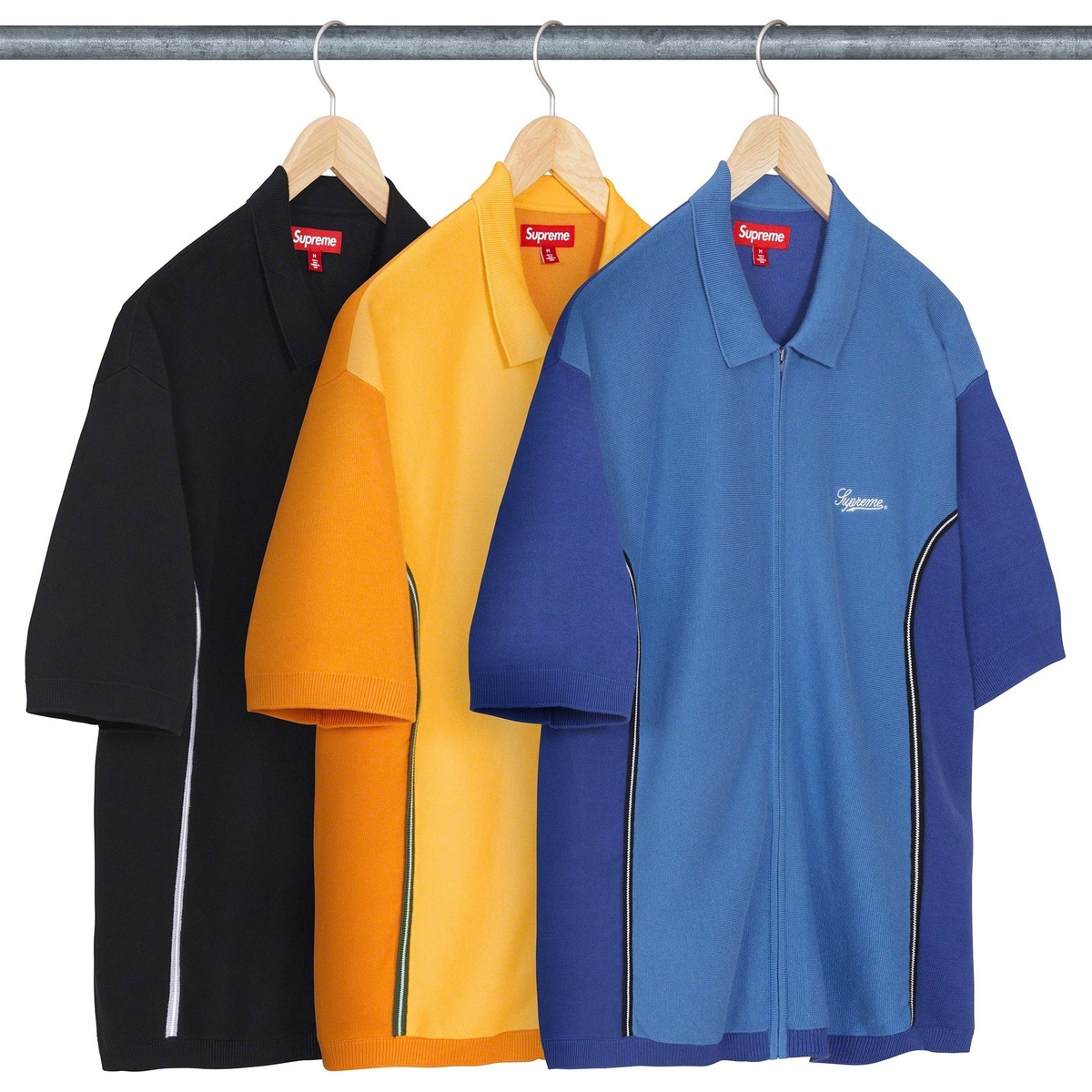 Supreme Piping Zip Up Polo 半袖 ブラック Lサイズ Piping Zip Up Polo - fall/winter 2023 - Supreme