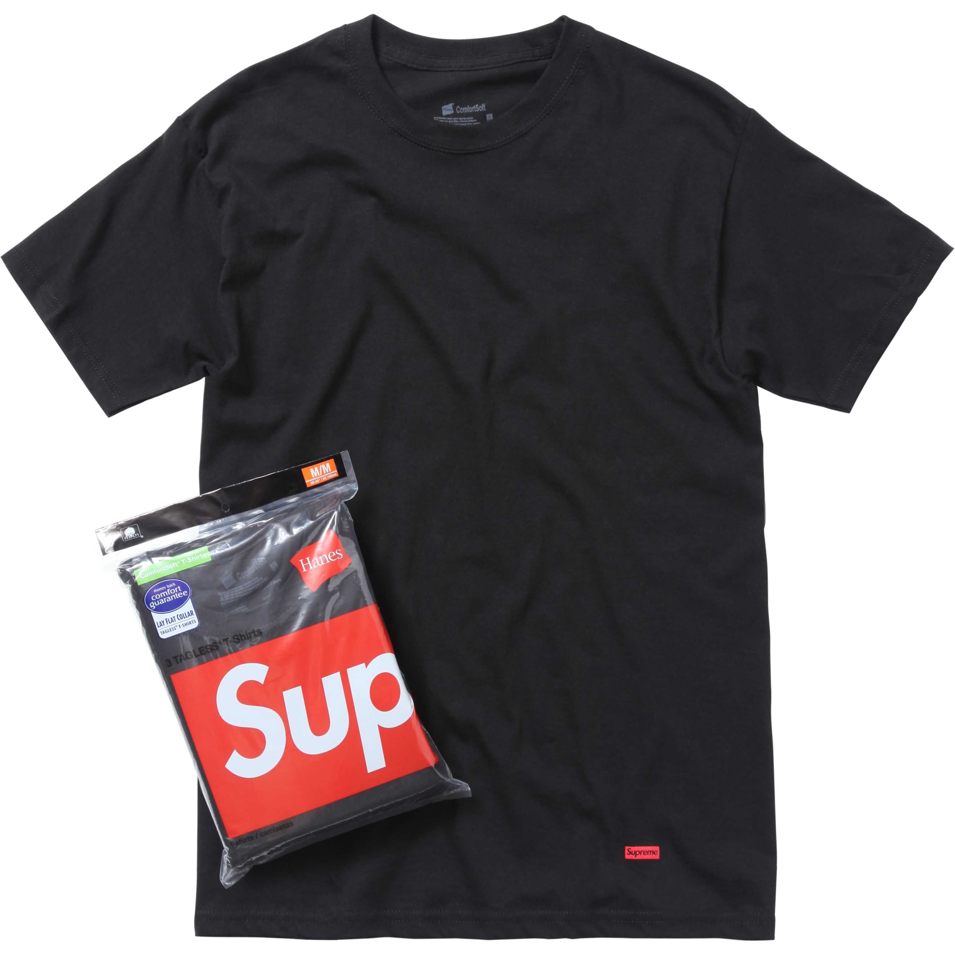 Supreme Supreme Hanes Tagless Tees (3 Pack) (FW24) - Black - $30