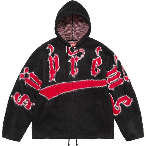 Accent Brushed Zip Up Hooded Sweater - Supreme