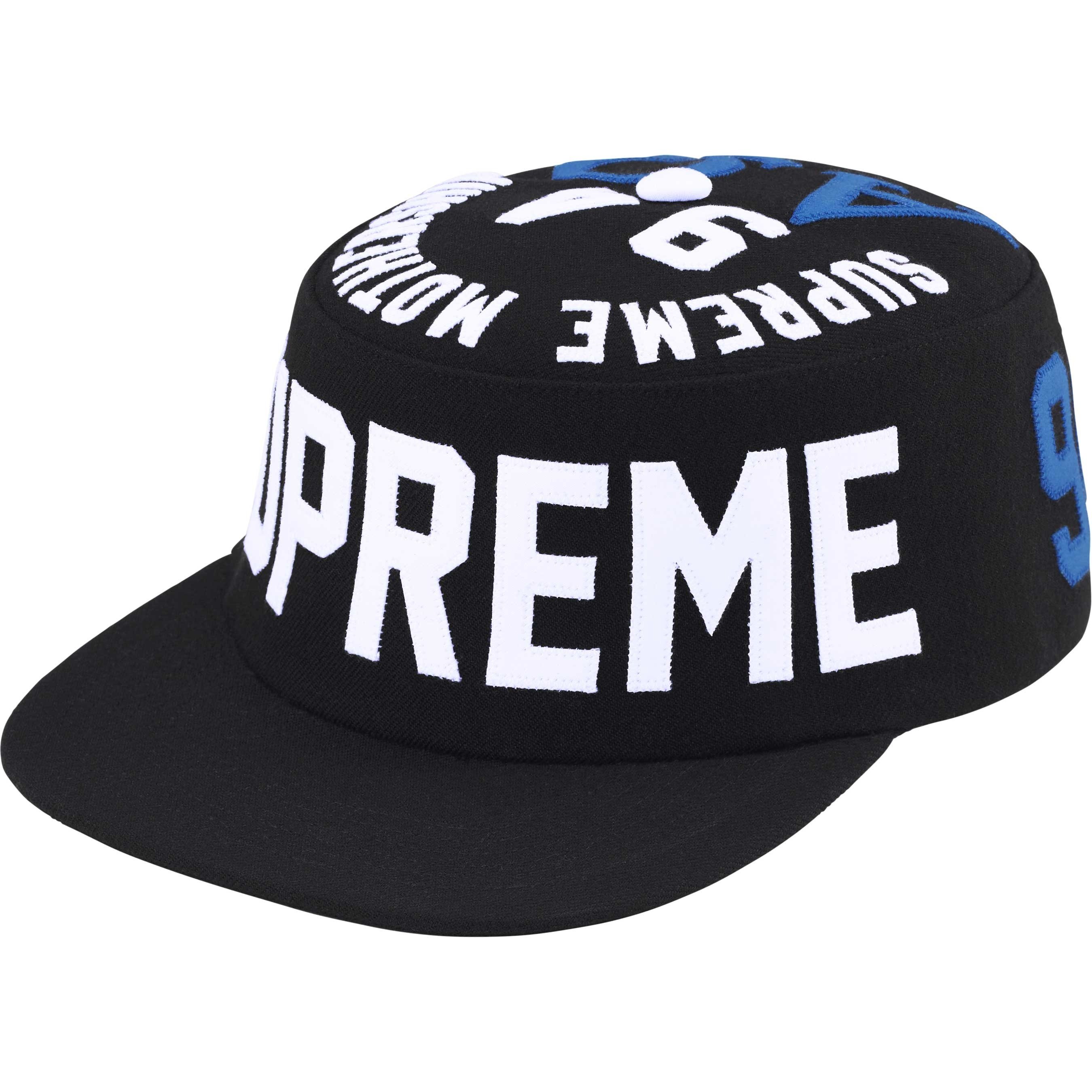 Supreme Alpha Omega Pillbox Hat (FW24) - Black - $58