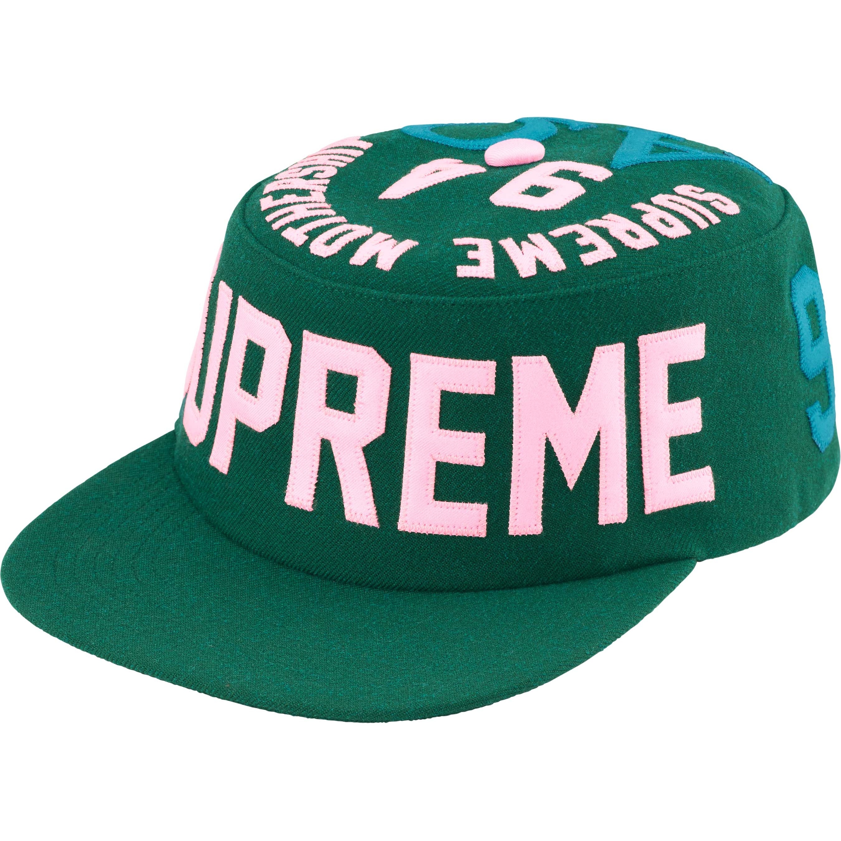 Supreme Alpha Omega Pillbox Hat (FW24) - Dark Green - $58